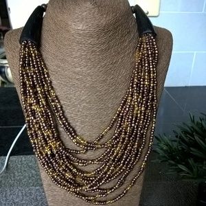 BEADED ARTISANAL MULTILAYER NECKLACE, NEW